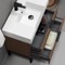 Modern Bathroom Vanity, Walnut, 32